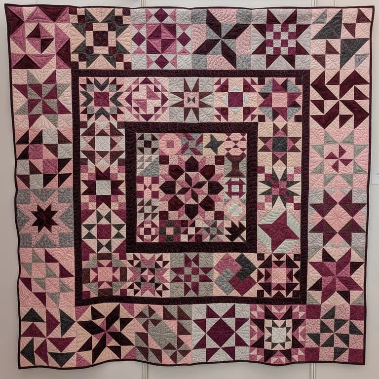 Patchworkový přehoz podle mého vlastního návrhu Quilt 52 + 1 blok