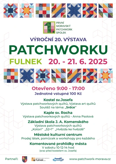 Pozvánka na 20. výstavu patchworku ve Fulneku 2025