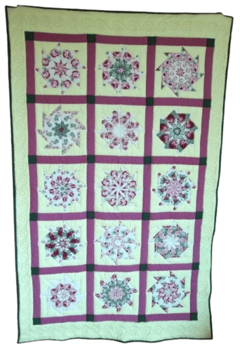 Patchworková deka Kaleidoskopy růžové