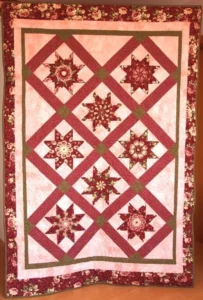 Kaleidoskopy s růžemi - patchworková deka