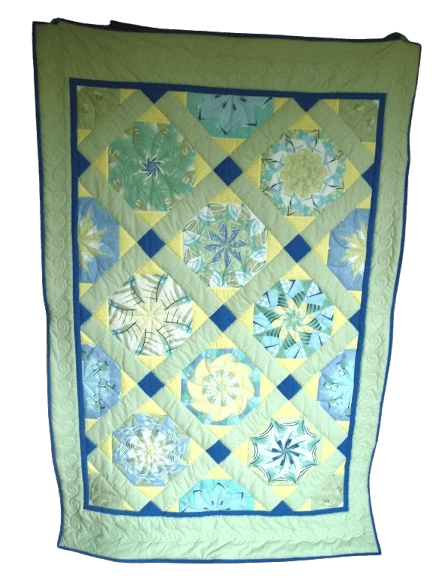 Patchworková deka Kaleidoskopy z geometrického vzoru